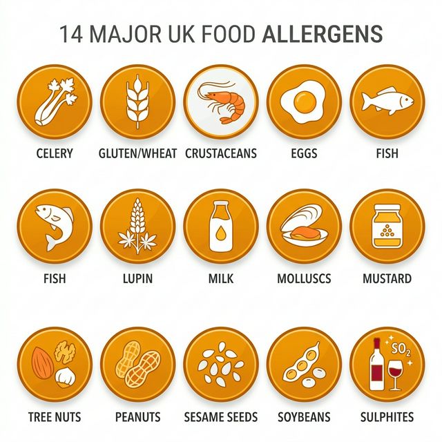 The 14 major food allergens that UK restaurants must declare